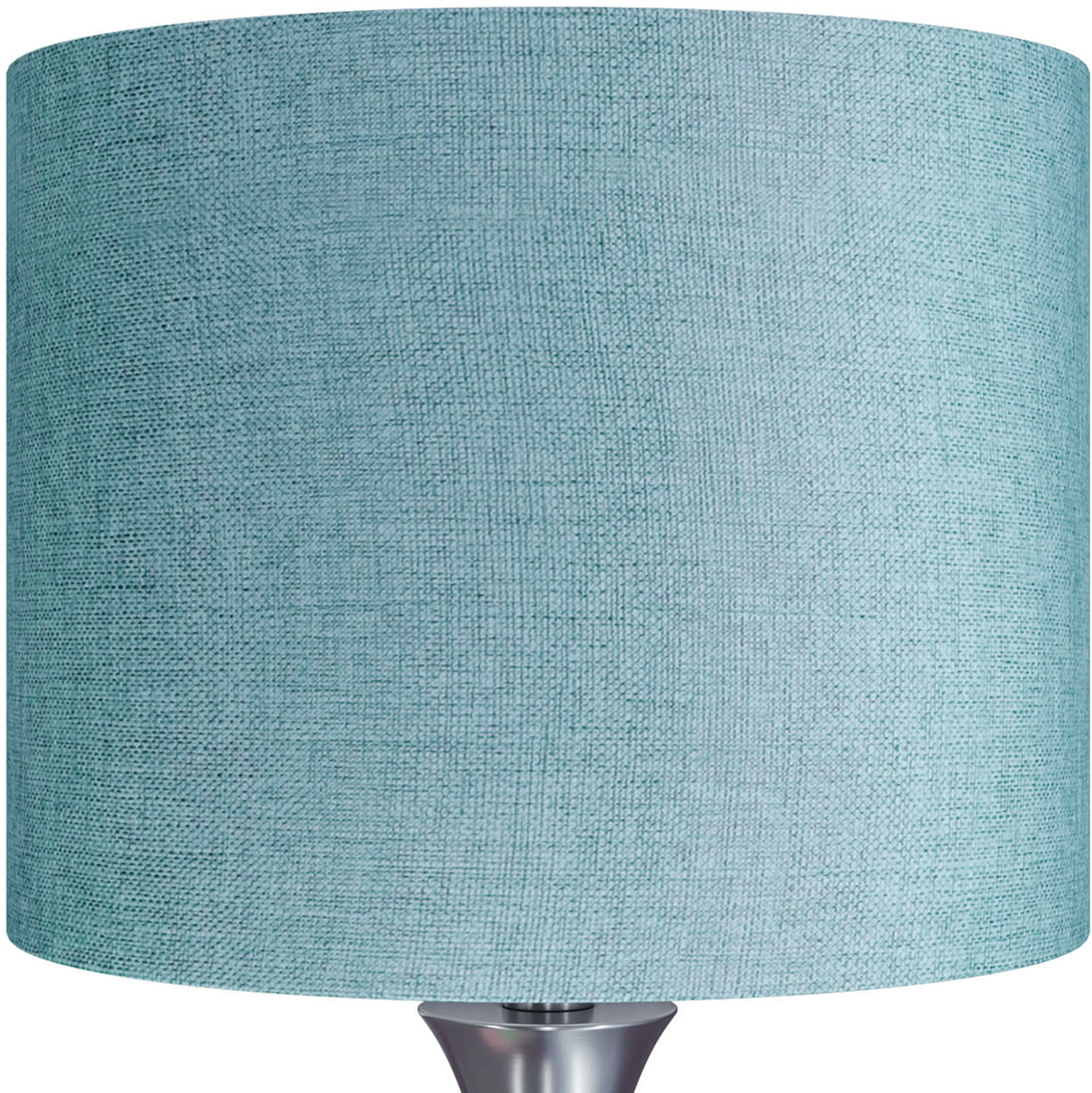 TL24-LENUXE-DBL NITQ2 Lenuxe Nickel Table Lamps with Turquoise Shades, Set of 2-3