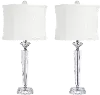 TL25-DIAMPIL-RBW K9W2 Diamond Pillar Table Lamps with Off-White Linen Shades, Set of 2