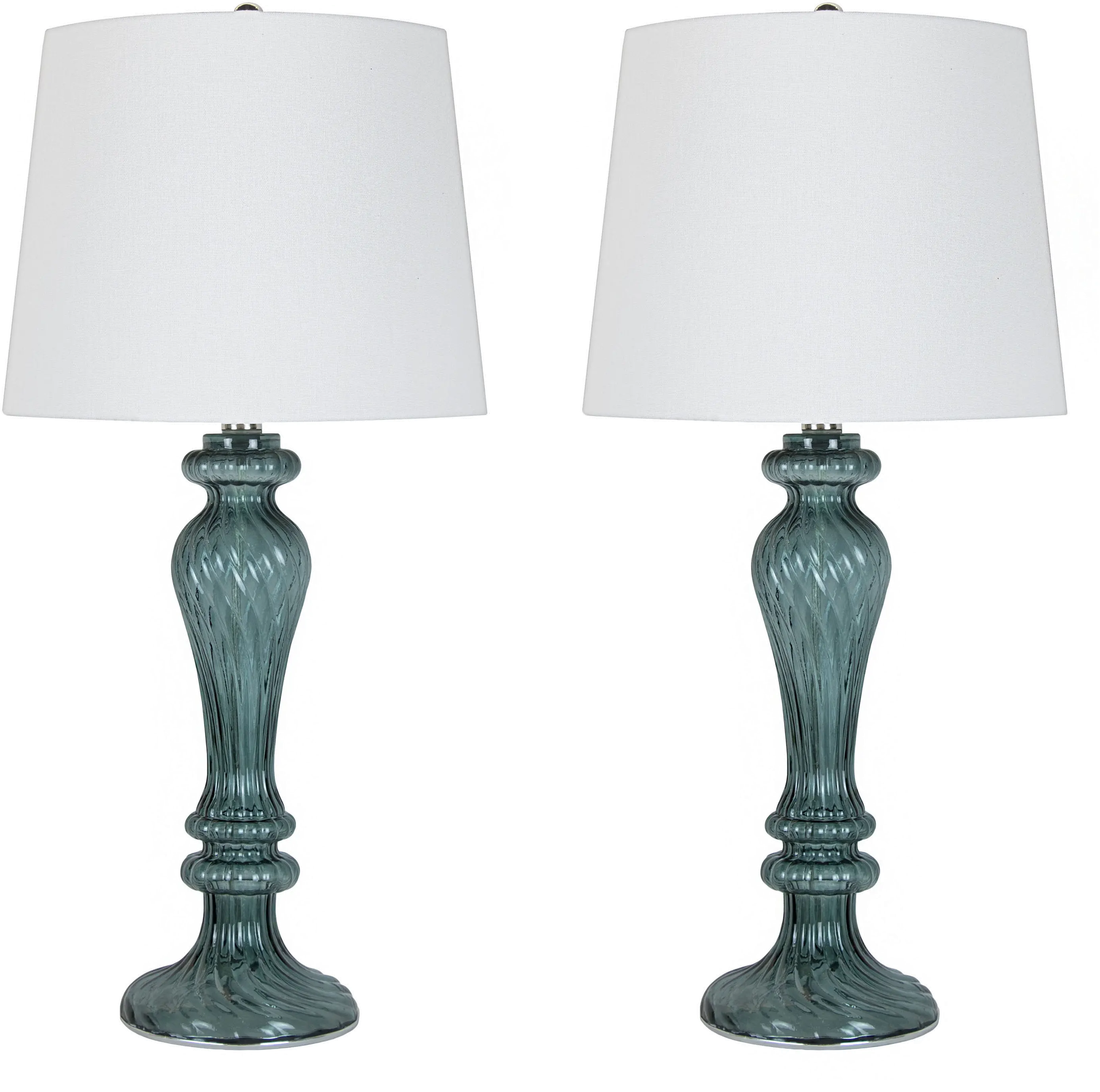 GVT25-GT-WINDSR-KTL TQW2 Windsor Smokey Turquoise Glass Table Lamps, Set of 2-1