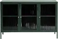 Bronco Green Metal & Glass 3-Door Sideboard