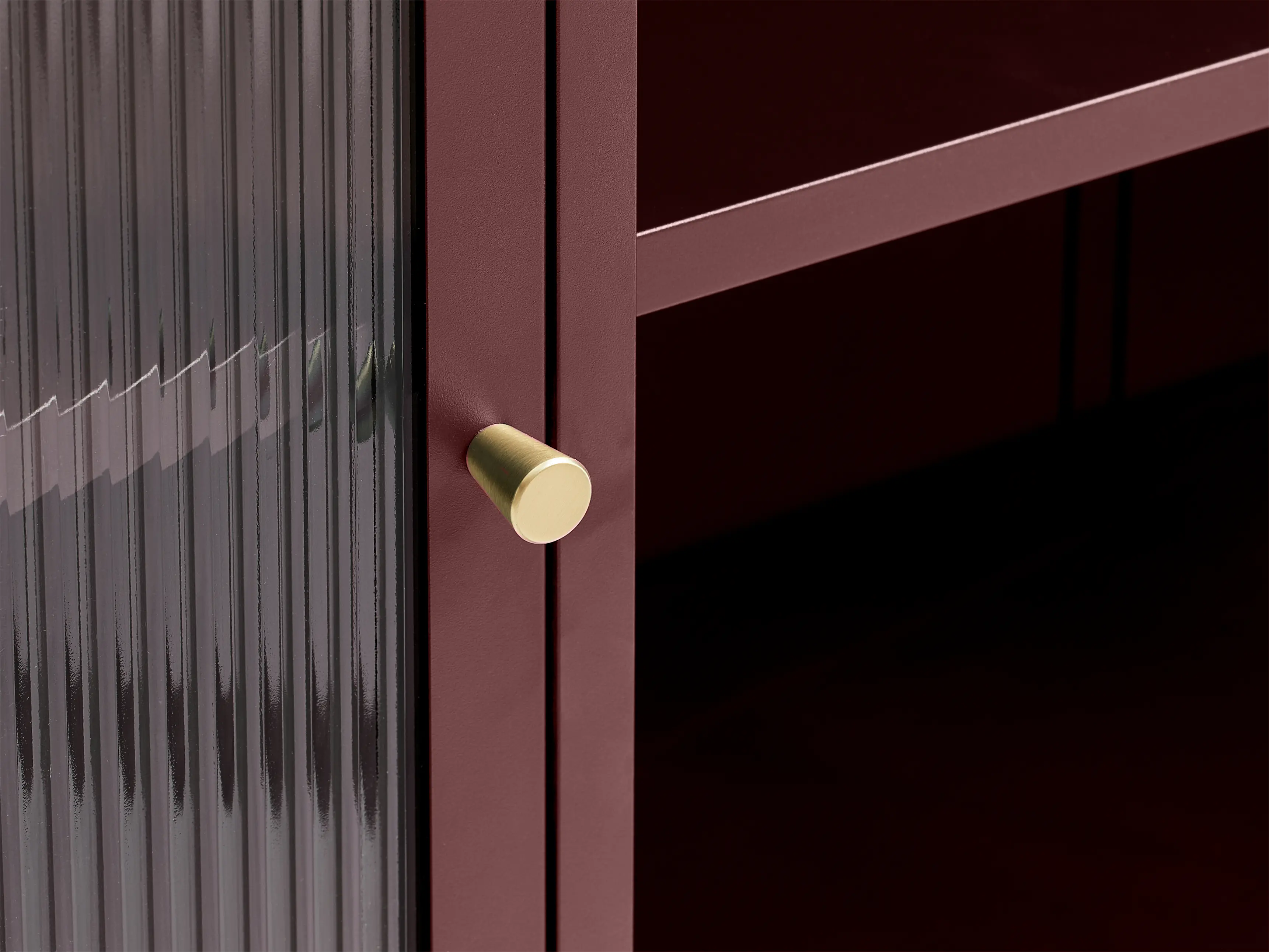 Bronco Red Metal & Glass 3-Door Sideboard-8