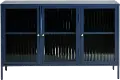 Bronco Blue Metal & Glass 3-Door Sideboard