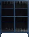 Bronco Blue Metal & Glass 55  Tall Display Cabinet