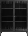 Bronco Black Metal & Glass 55  Tall Display Cabinet