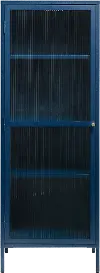 Bronco Blue Metal & Glass 63  Tall Display Cabinet