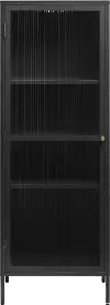 Bronco Black Metal & Glass 63  Tall Display Cabinet