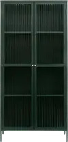 Bronco Green Metal & Glass 75  Tall Display Cabinet