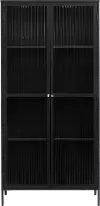 Bronco Black Metal & Glass 75  Tall Display Cabinet