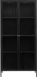Bronco Black Metal & Glass 75 Tall Display Cabinet