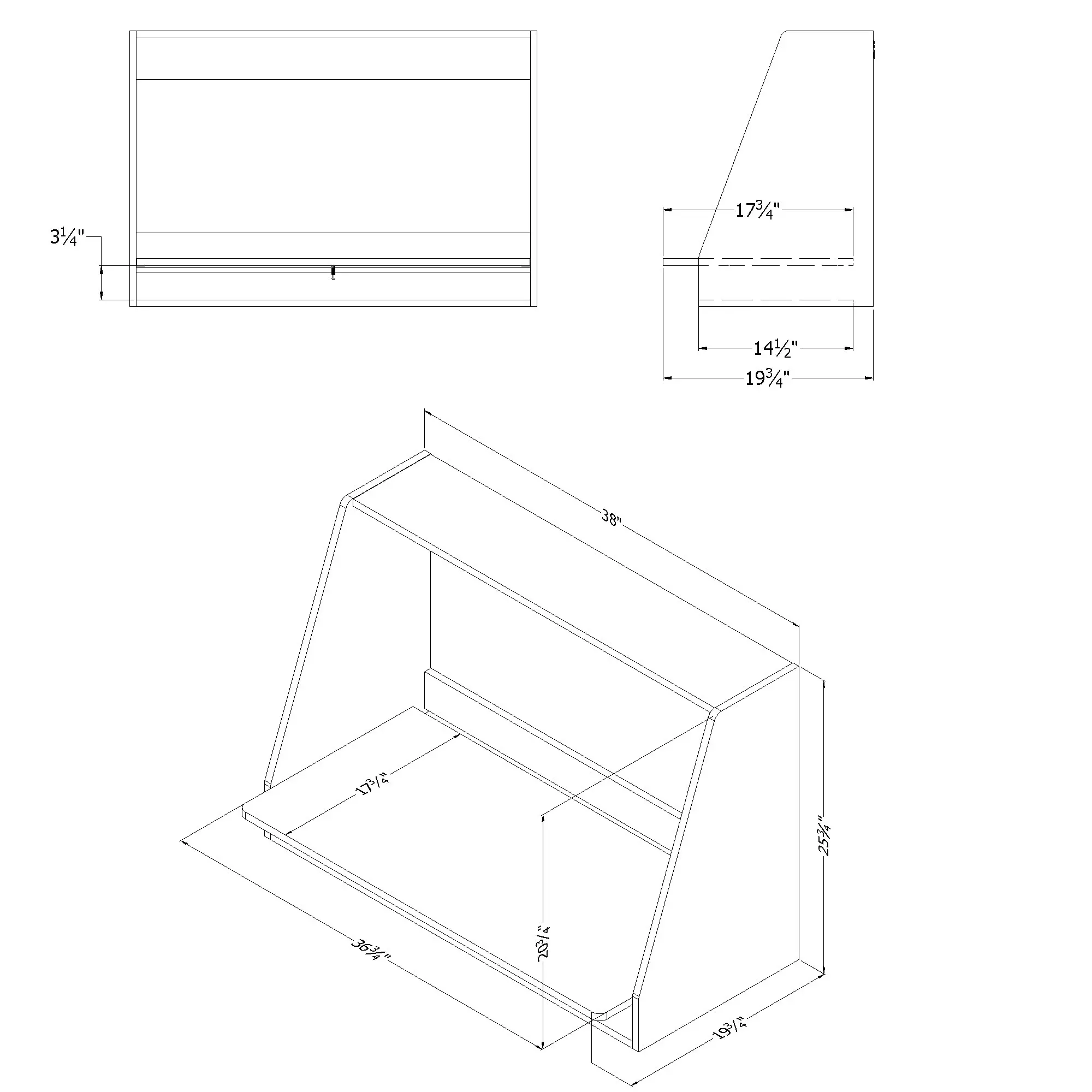 13978 Hourra White Floating Desk-3