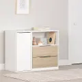 13983 Hourra Soft Elm & White 2-Drawer Dresser with Door - South Shore
