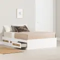 14371 Bloom White & Printed Rattan Full Storage Platform Bed - South Shore
