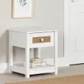 14377 Bloom White & Printed Rattan 1-Drawer Nightstand - South Shore
