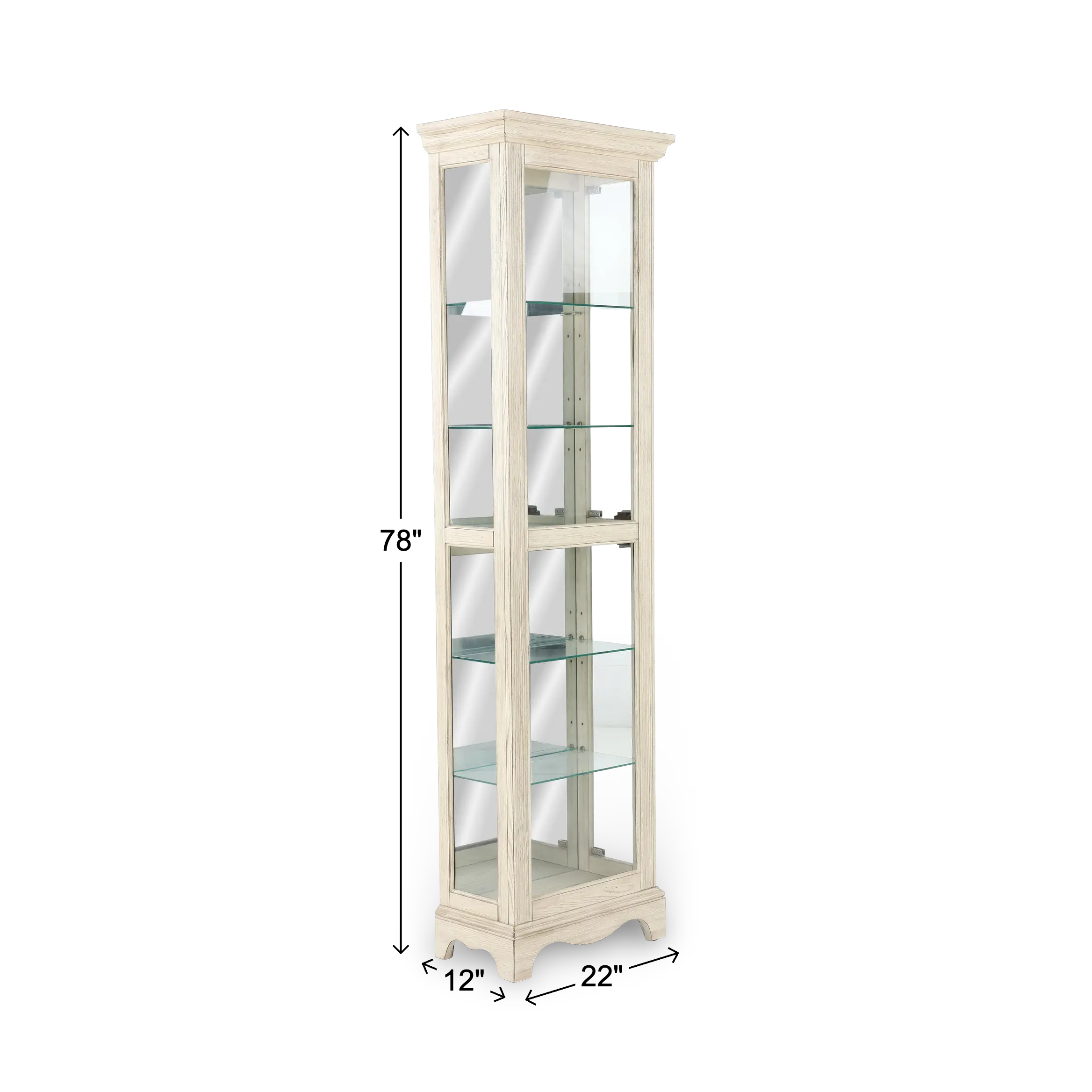 Weathered White Curio Cabinet-4