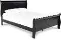 Louis Black Full Sleigh Bed