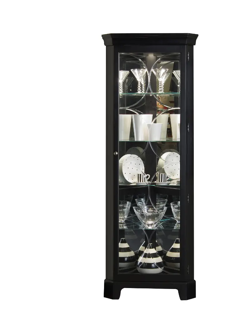 Oxford Black Corner Curio Cabinet