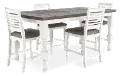 Clabria White and Gray 5 Piece Counter Height Dining Set