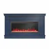 Waverly  Blue Mantel with Electric Fireplace