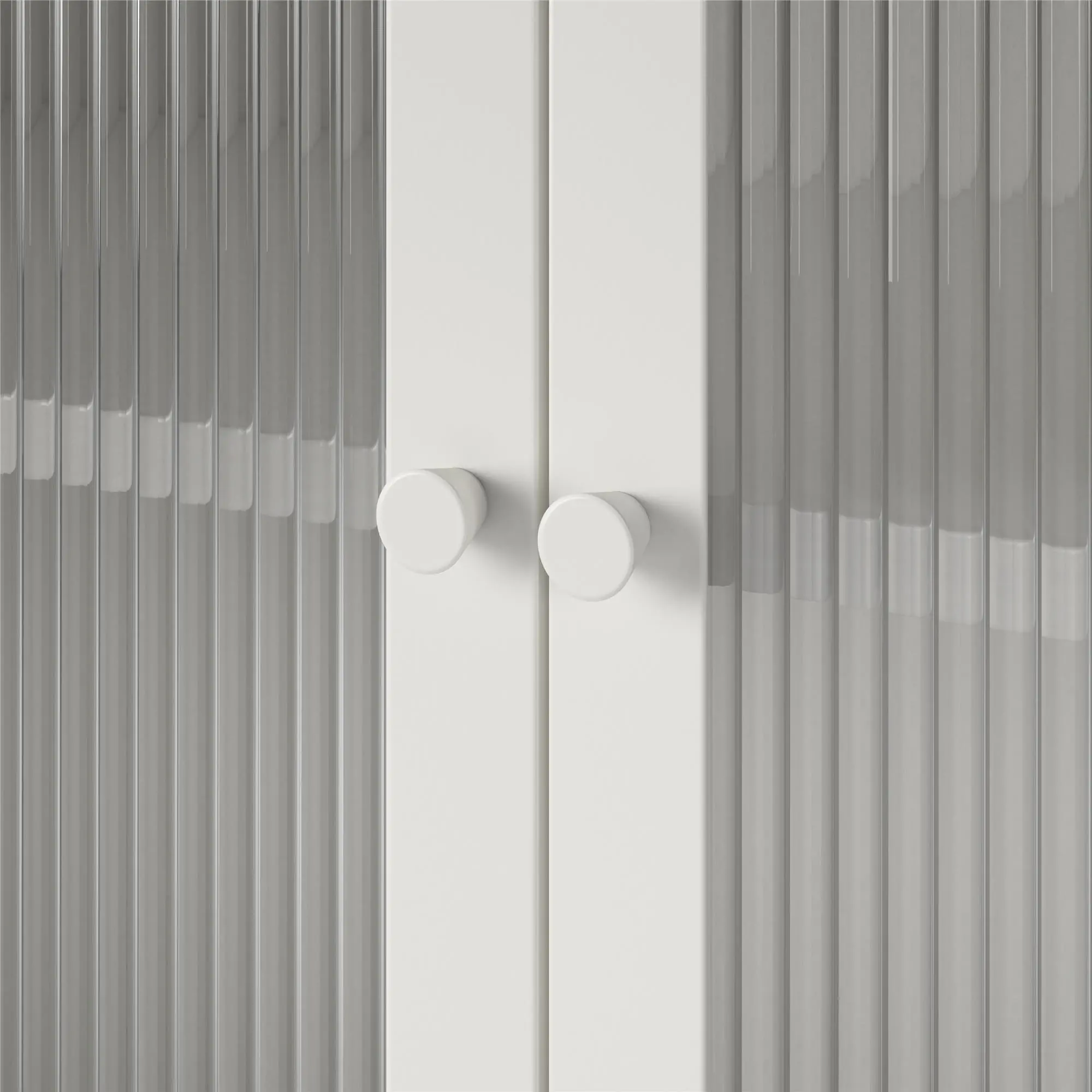 Ashbury White 2 Door Storage Cabinet with Fluted Glass Doors-7