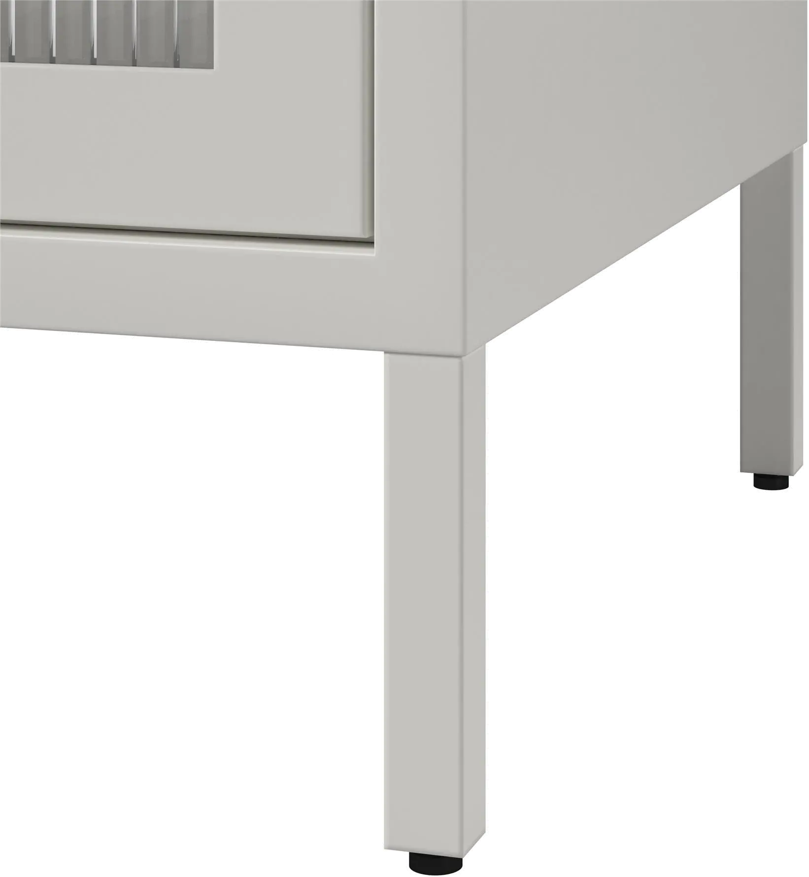 Ashbury White 2 Door Storage Cabinet with Fluted Glass Doors-8