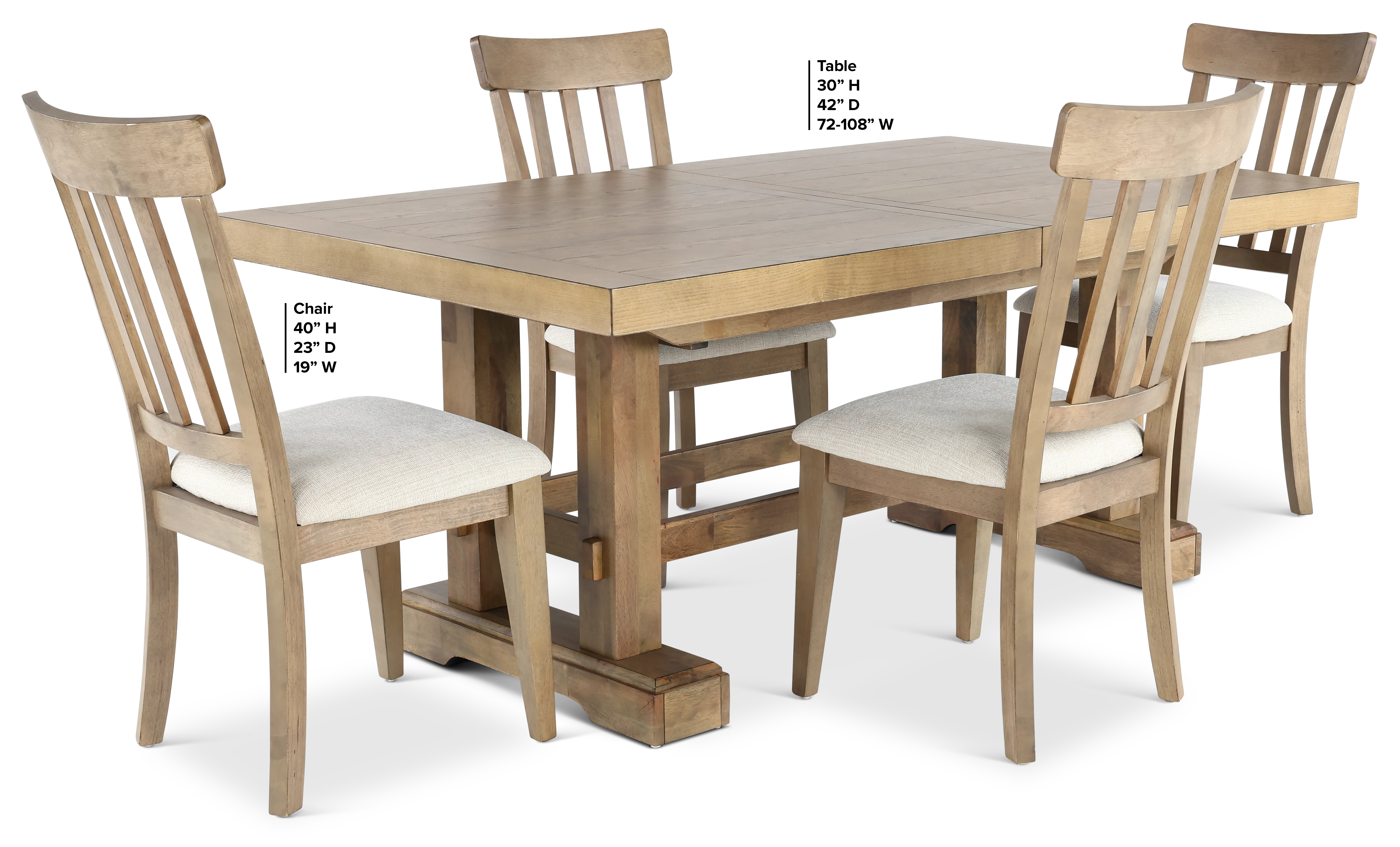 Napa Natural 5 Piece Dining Room Set-3