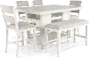 Willow White 6 Piece Counter Height Dining Set