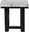 Luca Black and Gray Marble End Table