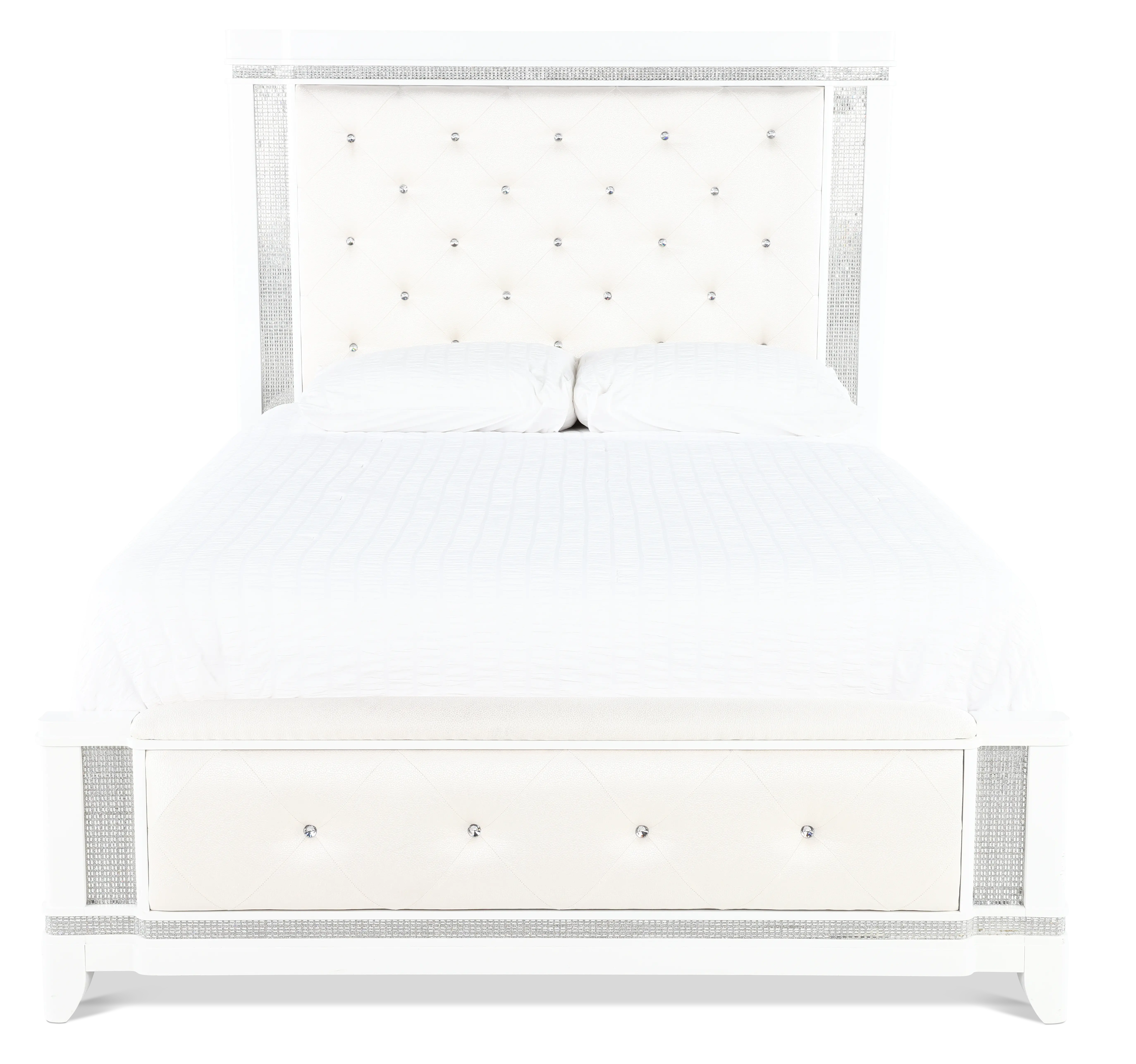 Celeste Sparkle White Queen Upholstered Bed-4