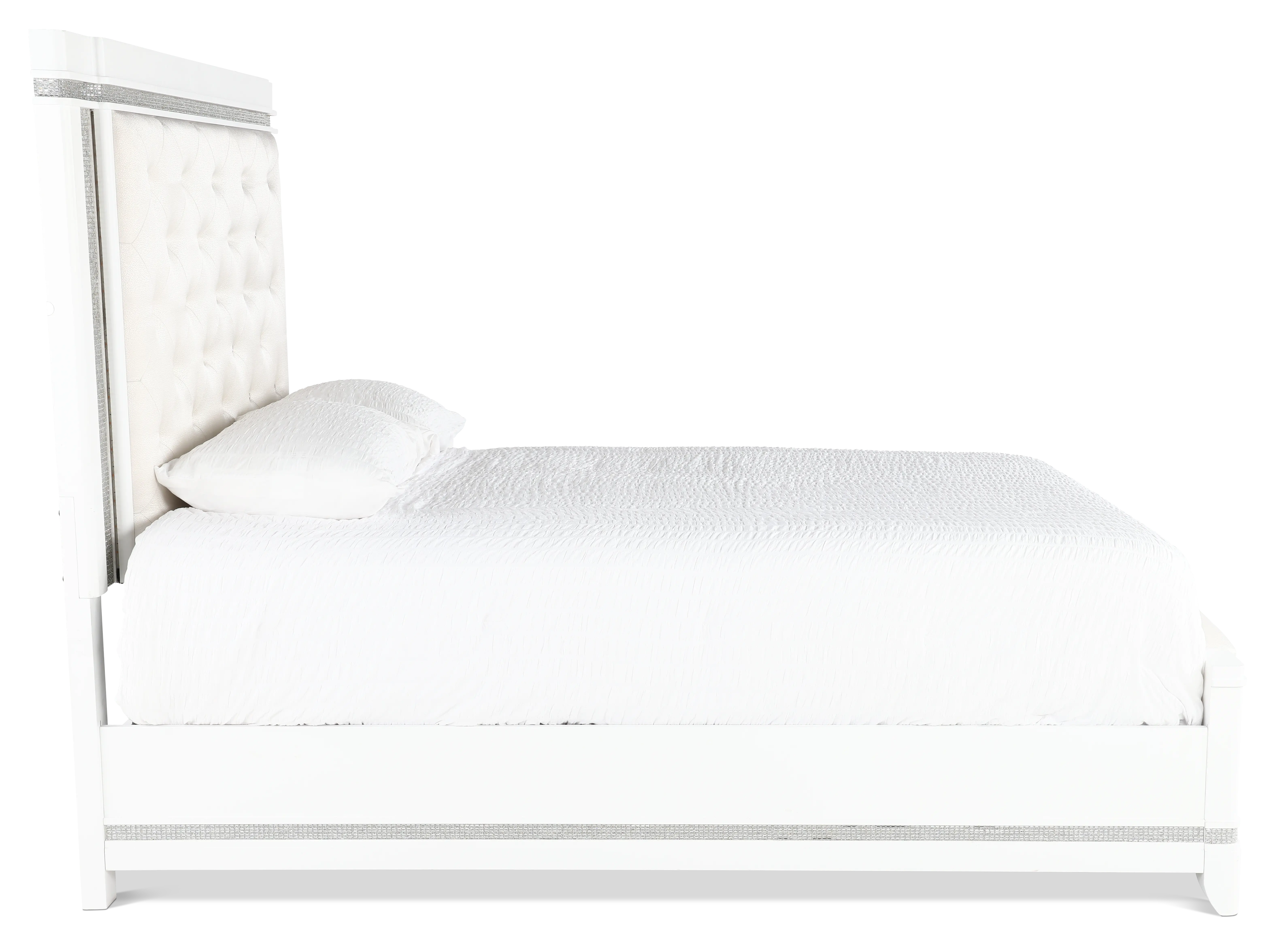 Celeste Sparkle White Queen Upholstered Bed-5