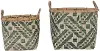 DF5017-S/2-LRG Large Natural and Black Hand Woven Basket