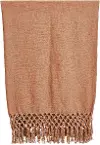 DF2347/PUTTY-THROW Bown Cotton Throw with Fringe