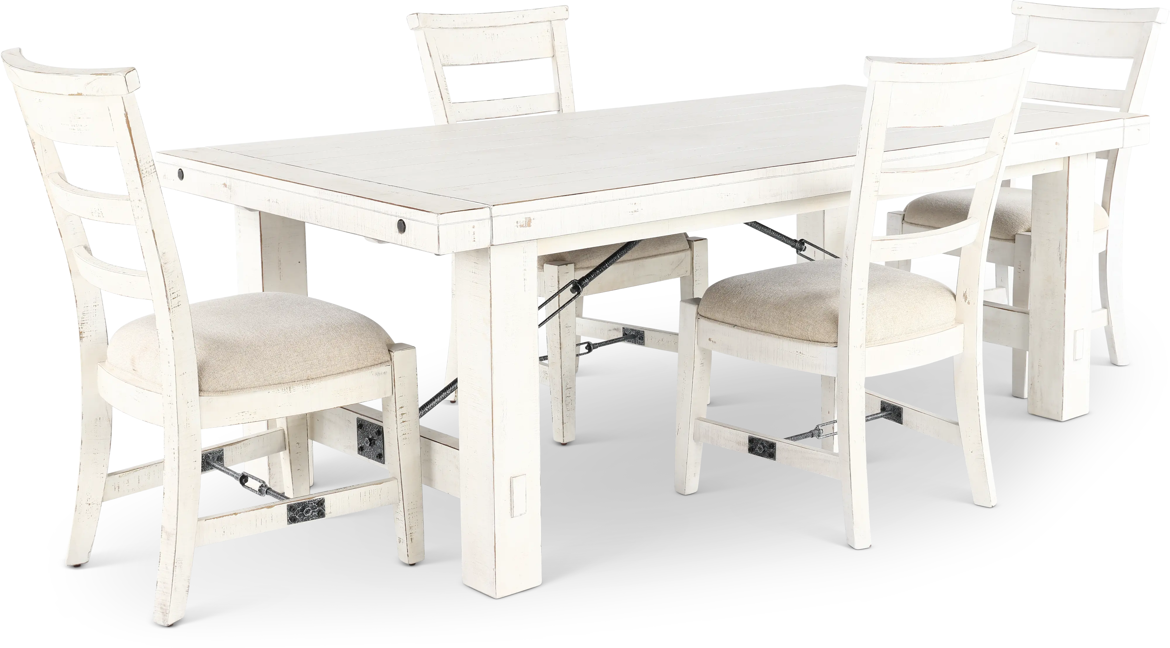 Marina White Sand 5 Piece Dining Set-1