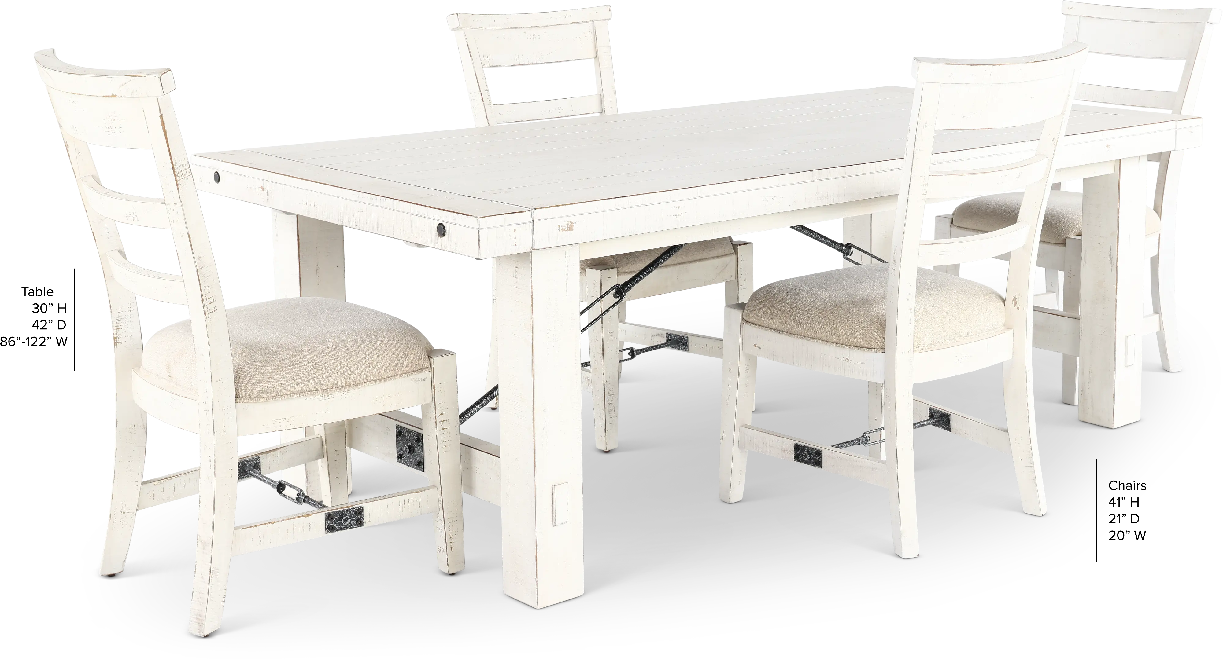 Marina White Sand 5 Piece Dining Set-3