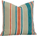 Bacall Orange, Turquoise and White Pillow