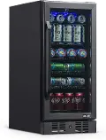 NBC096BS00 NewAir 15 Built-in 96 Can Beverage Fridge - Black Stainless Steel