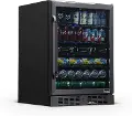 NBC177BS00 NewAir 24 Built-in 177 Can Beverage Fridge - Black Stainless Steel