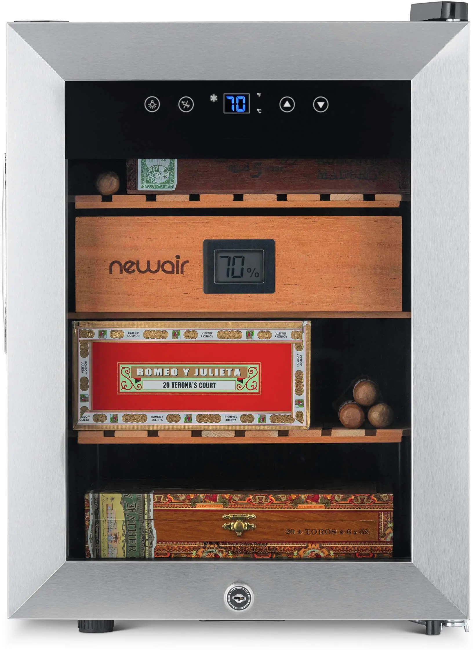 NCH250SS00 NewAir 250 Count Electric Cigar Humidor - Stainless Steel-1
