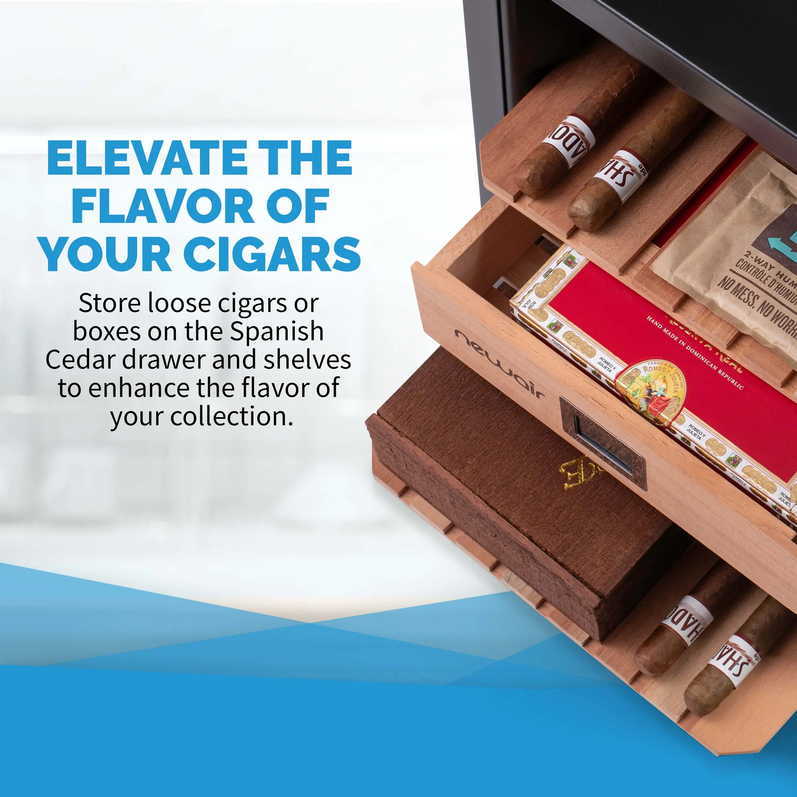 NCH250SS00 NewAir 250 Count Electric Cigar Humidor - Stainless Steel-9