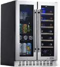 NWB080SS00 NewAir 24 Premium Built-in Dual Zone Wine and Beverage Fridge - Stainless Steel