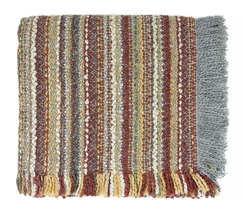 Asheville Autumnal Brown Multicolor Throw Blanket