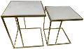 Samara Gold and Marble Nesting End Table, Set of 2