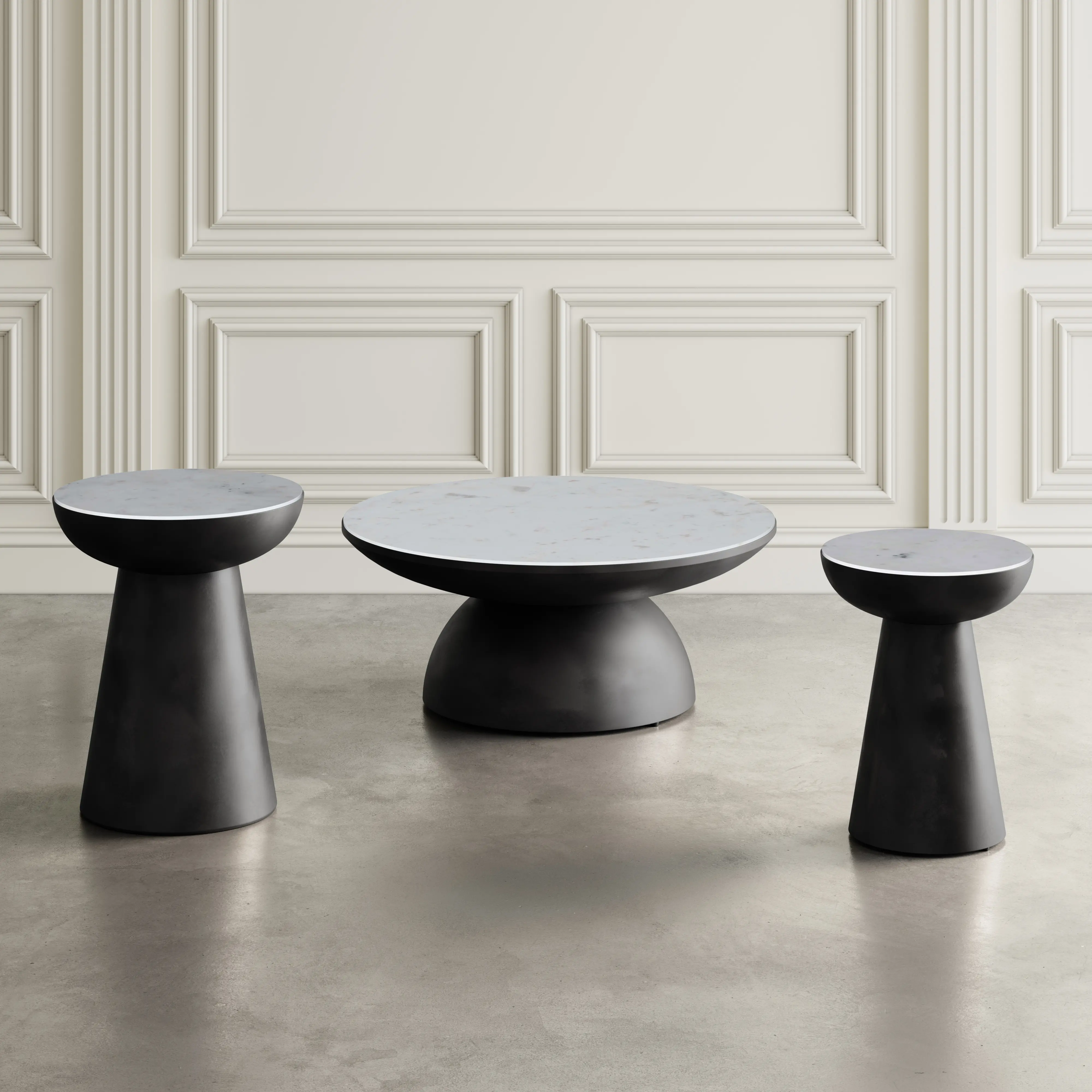 Circularity Black and White Chairside Table-7