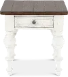 237-OT1020 River Place White and Brown End Table