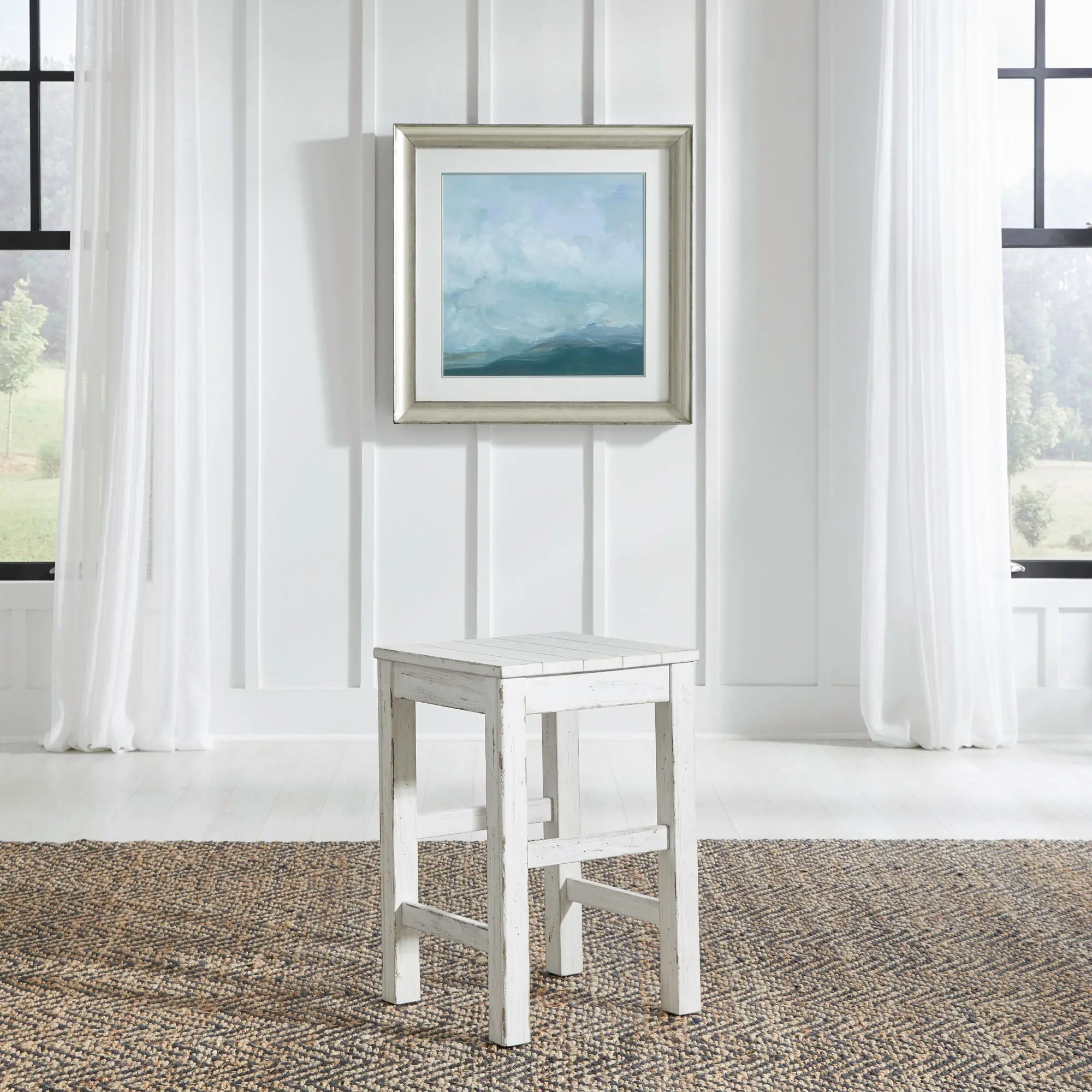 237-OT9000 River Place White Sofa Stool-2