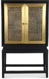 Copeland Black and Gold Bar Cabinet on Stand