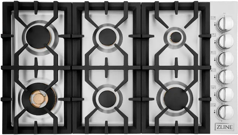 ZLINE Gas Cooktop - Stainless Steel, Brass 36 Inch
