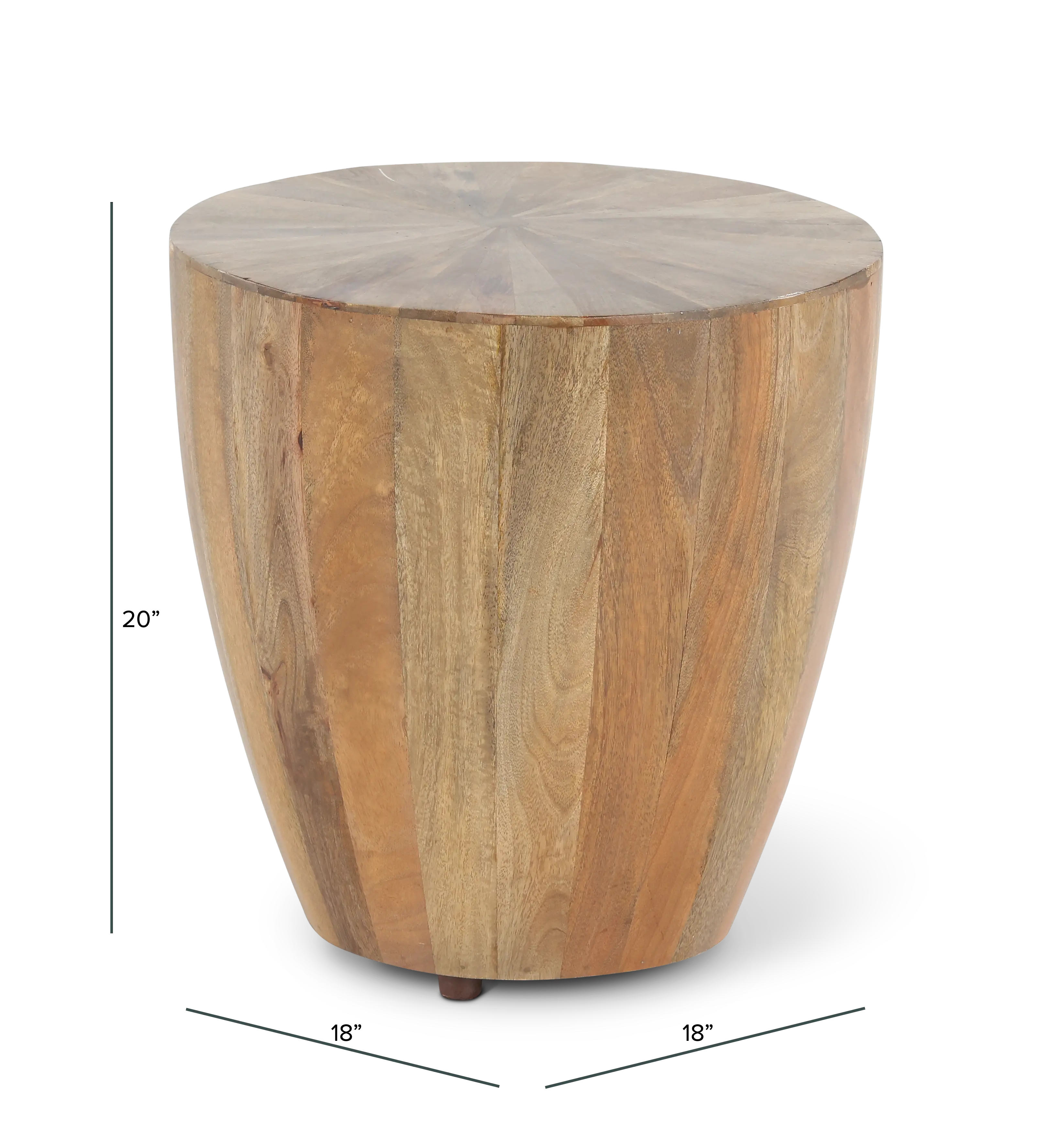 Cayley Natural Mango Wood End Table-3
