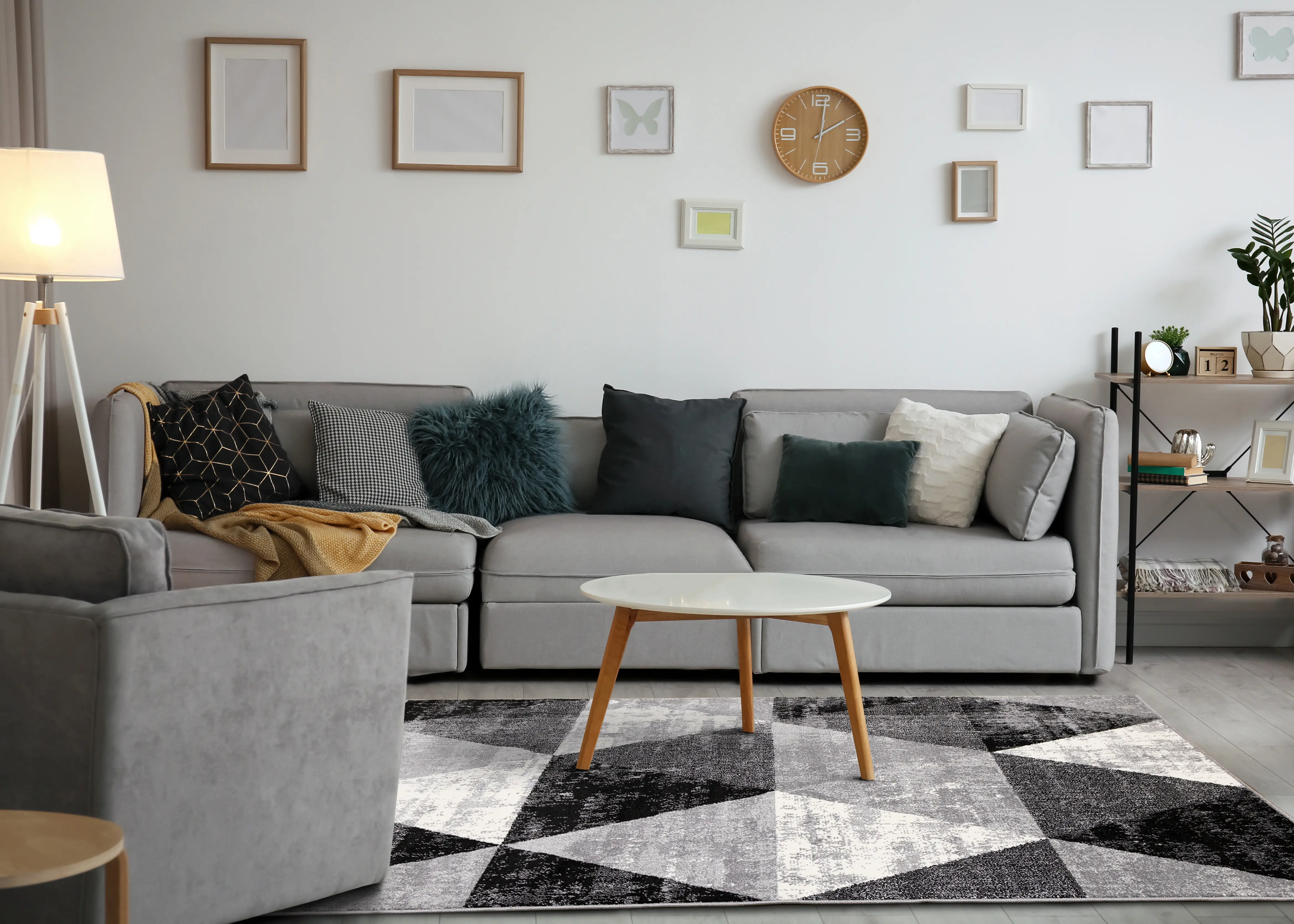 Century 7 x 10 Black and White Geometric Area Rug-2