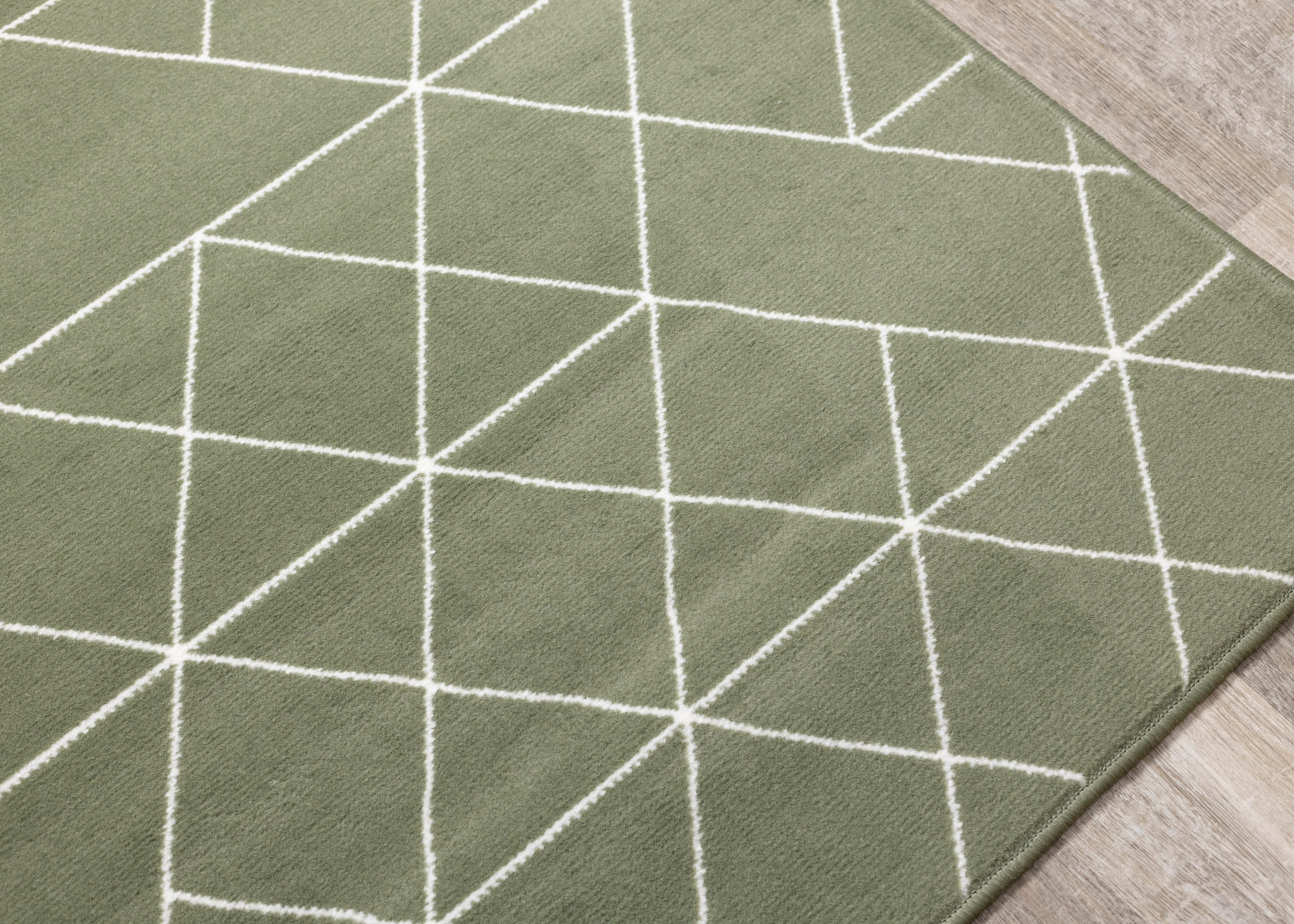 Faira Green Geometric 4 x 6 Area Rug-5