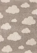 Kids 4 x 6 Beige Cloud Print Shag Area Rug